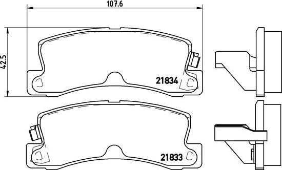 Brembo P 83 015 - Kit de plaquettes de frein, frein à disque cwaw.fr