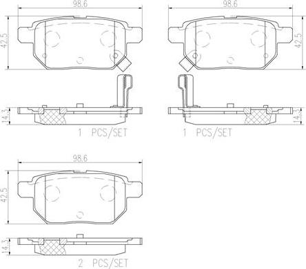 Brembo P83083N - Kit de plaquettes de frein, frein à disque cwaw.fr