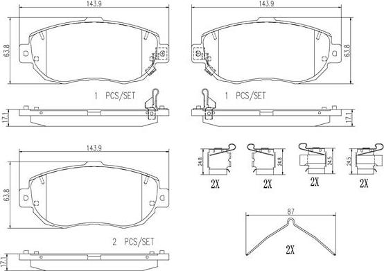 Brembo P83037N - Kit de plaquettes de frein, frein à disque cwaw.fr