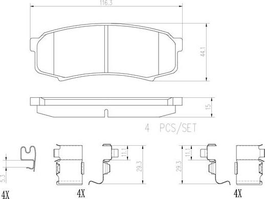 Brembo P83024N - Kit de plaquettes de frein, frein à disque cwaw.fr