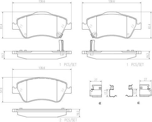 Brembo P83079N - Kit de plaquettes de frein, frein à disque cwaw.fr