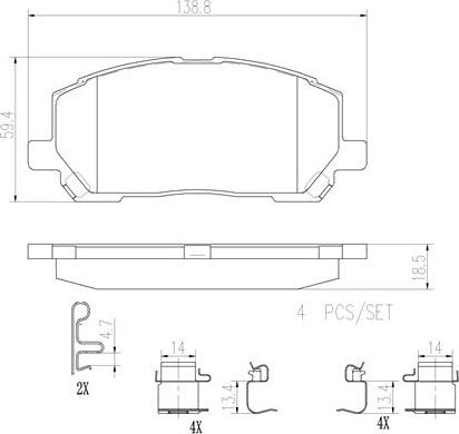 Brembo P83078N - Kit de plaquettes de frein, frein à disque cwaw.fr