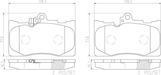 Brembo P83072N - Kit de plaquettes de frein, frein à disque cwaw.fr