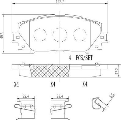 Brembo P83141N - Kit de plaquettes de frein, frein à disque cwaw.fr