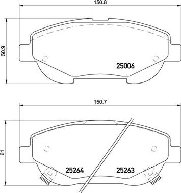 Brembo P 83 148 - Kit de plaquettes de frein, frein à disque cwaw.fr