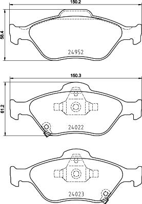 Brembo P 83 159 - Kit de plaquettes de frein, frein à disque cwaw.fr