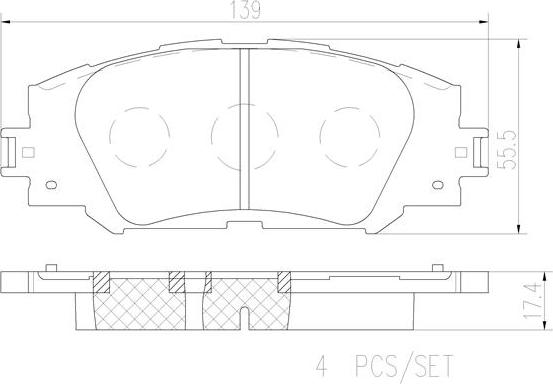 Brembo P83155N - Kit de plaquettes de frein, frein à disque cwaw.fr