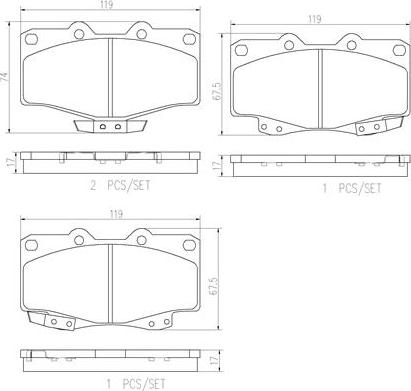 Brembo P83156N - Kit de plaquettes de frein, frein à disque cwaw.fr