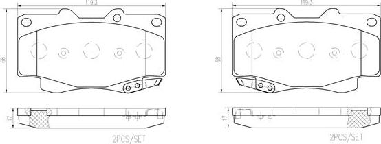 Brembo P83151N - Kit de plaquettes de frein, frein à disque cwaw.fr