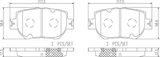 Brembo P83157N - Kit de plaquettes de frein, frein à disque cwaw.fr