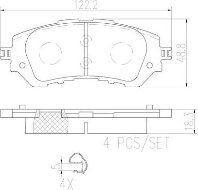 Brembo P83165N - Kit de plaquettes de frein, frein à disque cwaw.fr