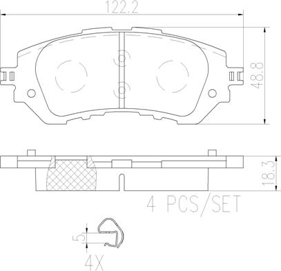 Brembo P 83 165 - Kit de plaquettes de frein, frein à disque cwaw.fr