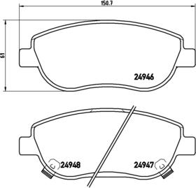 Brembo P 83 115 - Kit de plaquettes de frein, frein à disque cwaw.fr