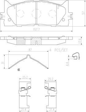 Brembo P83117N - Kit de plaquettes de frein, frein à disque cwaw.fr