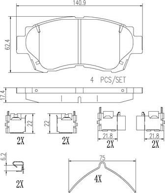 Brembo P83124N - Kit de plaquettes de frein, frein à disque cwaw.fr