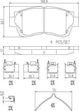 Brembo P83121N - Kit de plaquettes de frein, frein à disque cwaw.fr