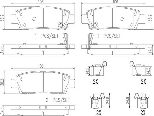 Brembo P83123N - Kit de plaquettes de frein, frein à disque cwaw.fr