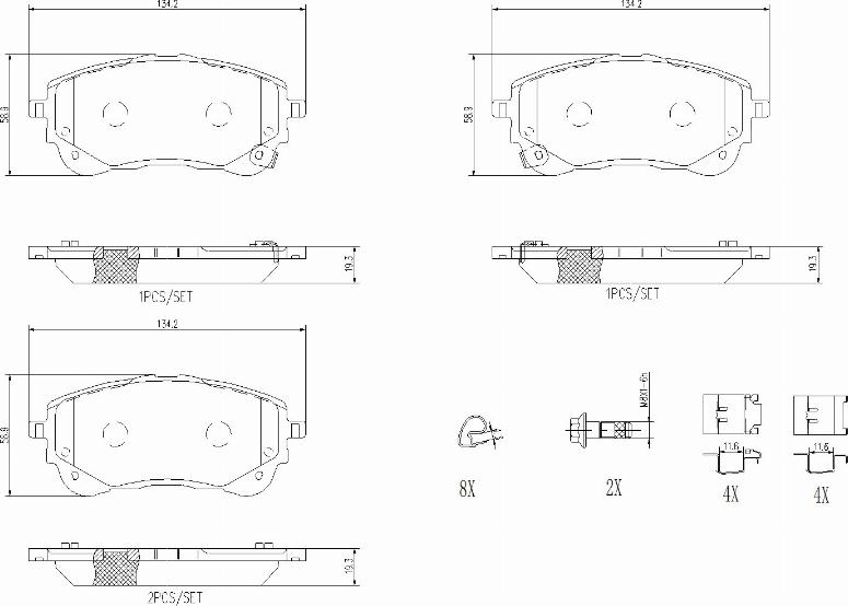 Brembo P83177N - Kit de plaquettes de frein, frein à disque cwaw.fr