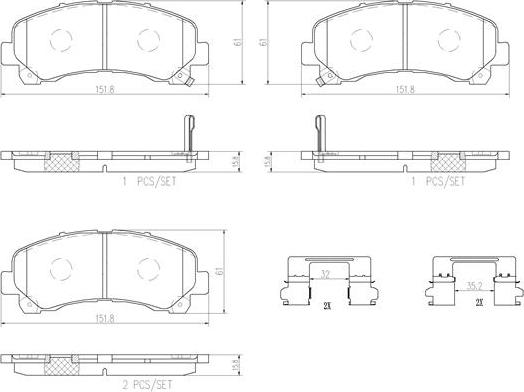 Brembo P34007N - Kit de plaquettes de frein, frein à disque cwaw.fr