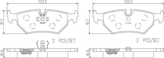 Brembo P36008N - Kit de plaquettes de frein, frein à disque cwaw.fr