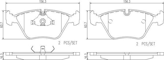 Brembo P36007N - Kit de plaquettes de frein, frein à disque cwaw.fr