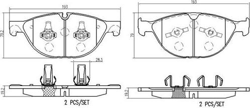 Brembo P36029N - Kit de plaquettes de frein, frein à disque cwaw.fr