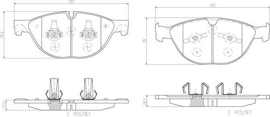 Brembo P36025N - Kit de plaquettes de frein, frein à disque cwaw.fr