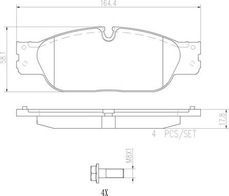 Brembo P36021N - Kit de plaquettes de frein, frein à disque cwaw.fr