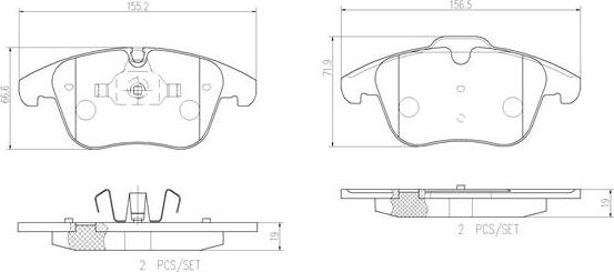 Brembo P36022N - Kit de plaquettes de frein, frein à disque cwaw.fr