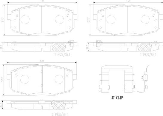 Brembo P30099N - Kit de plaquettes de frein, frein à disque cwaw.fr