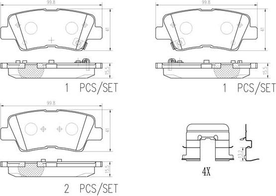 Brembo P30094N - Kit de plaquettes de frein, frein à disque cwaw.fr