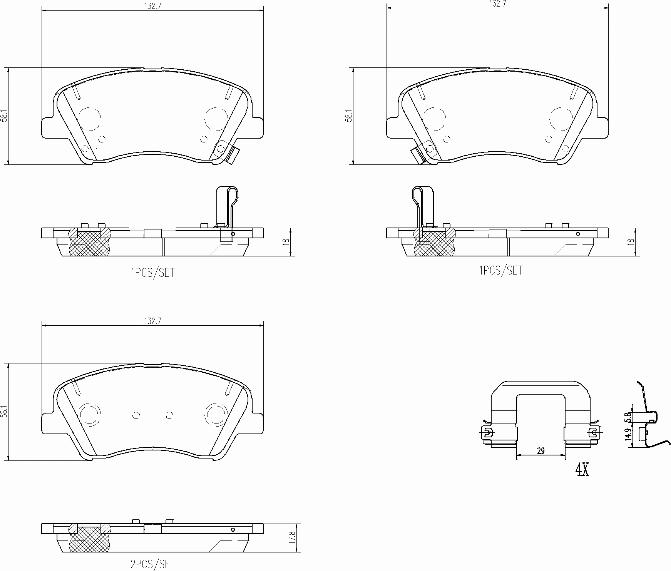 Brembo P30098N - Kit de plaquettes de frein, frein à disque cwaw.fr