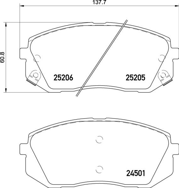 Brembo P 30 093E - Kit de plaquettes de frein, frein à disque cwaw.fr