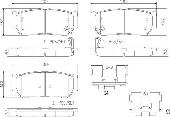 Brembo P30049N - Kit de plaquettes de frein, frein à disque cwaw.fr