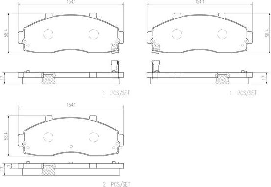 Brembo P30044N - Kit de plaquettes de frein, frein à disque cwaw.fr