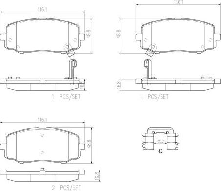 Brembo P30045N - Kit de plaquettes de frein, frein à disque cwaw.fr