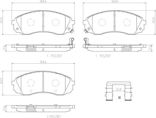 Brembo P30041N - Kit de plaquettes de frein, frein à disque cwaw.fr