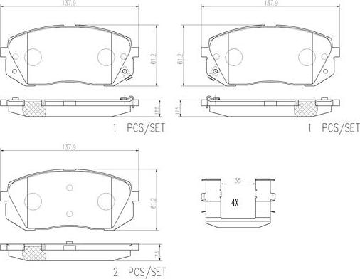 Brembo P30056N - Kit de plaquettes de frein, frein à disque cwaw.fr