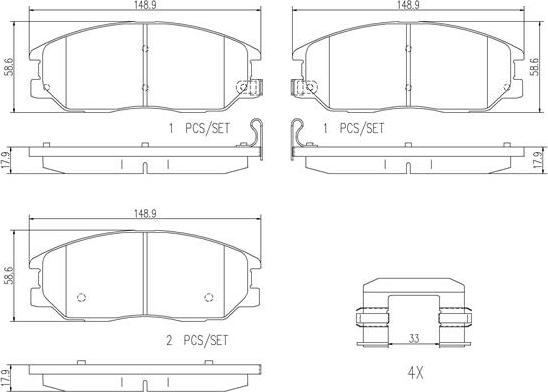 Brembo P30050N - Kit de plaquettes de frein, frein à disque cwaw.fr