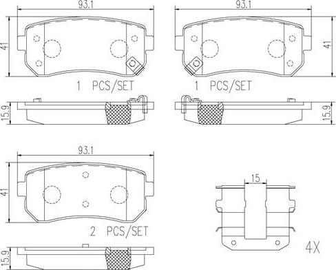 Brembo P30051N - Kit de plaquettes de frein, frein à disque cwaw.fr