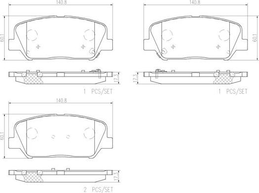 Brembo P30065N - Kit de plaquettes de frein, frein à disque cwaw.fr