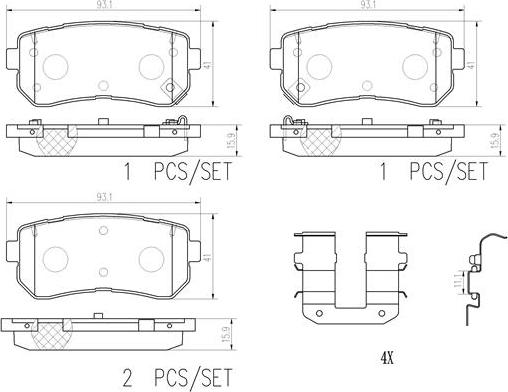 Brembo P30068N - Kit de plaquettes de frein, frein à disque cwaw.fr