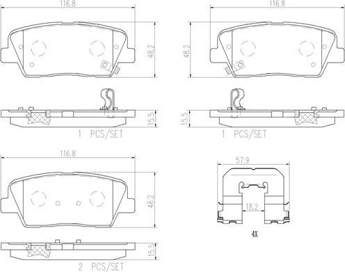 Brembo P30063N - Kit de plaquettes de frein, frein à disque cwaw.fr