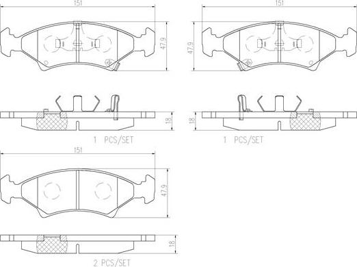 Brembo P30009N - Kit de plaquettes de frein, frein à disque cwaw.fr