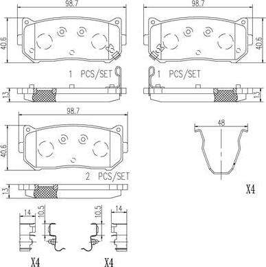 Brembo P30008N - Kit de plaquettes de frein, frein à disque cwaw.fr