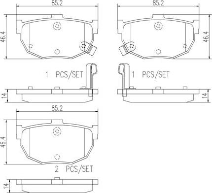 Brembo P30003N - Kit de plaquettes de frein, frein à disque cwaw.fr