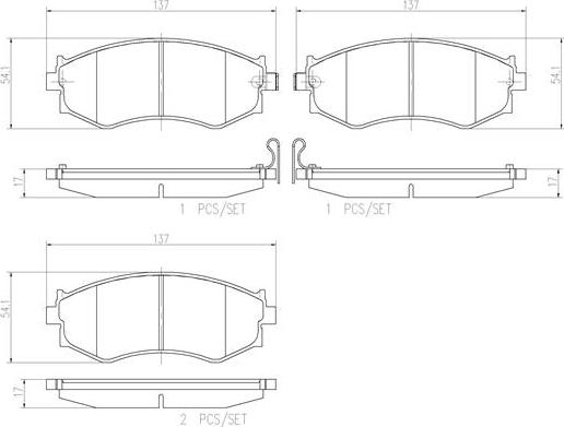 Brembo P30002N - Kit de plaquettes de frein, frein à disque cwaw.fr