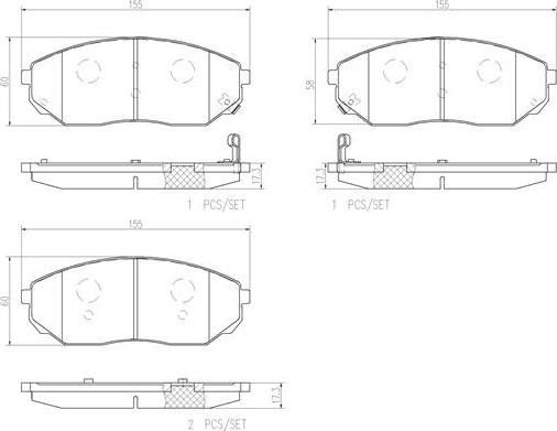 Brembo P30019N - Kit de plaquettes de frein, frein à disque cwaw.fr