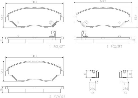 Brembo P30015N - Kit de plaquettes de frein, frein à disque cwaw.fr