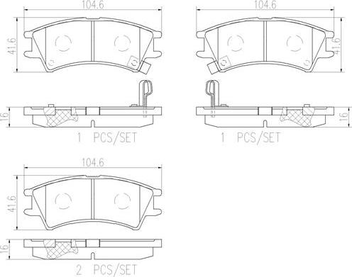 Brembo P30011N - Kit de plaquettes de frein, frein à disque cwaw.fr